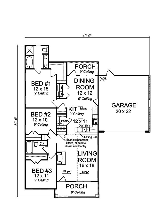 3 Bedrm, 1397 Sq Ft Craftsman House Plan #178-1352