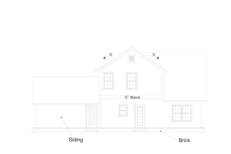 Home Plan Rear Elevation of this 4-Bedroom,2165 Sq Ft Plan -178-1384