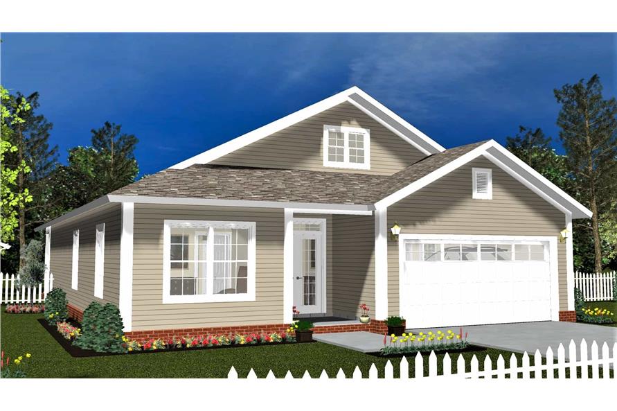 3-Bedroom, 1483 Sq Ft Transitional Home Plan - 178-1404 - Main Exterior