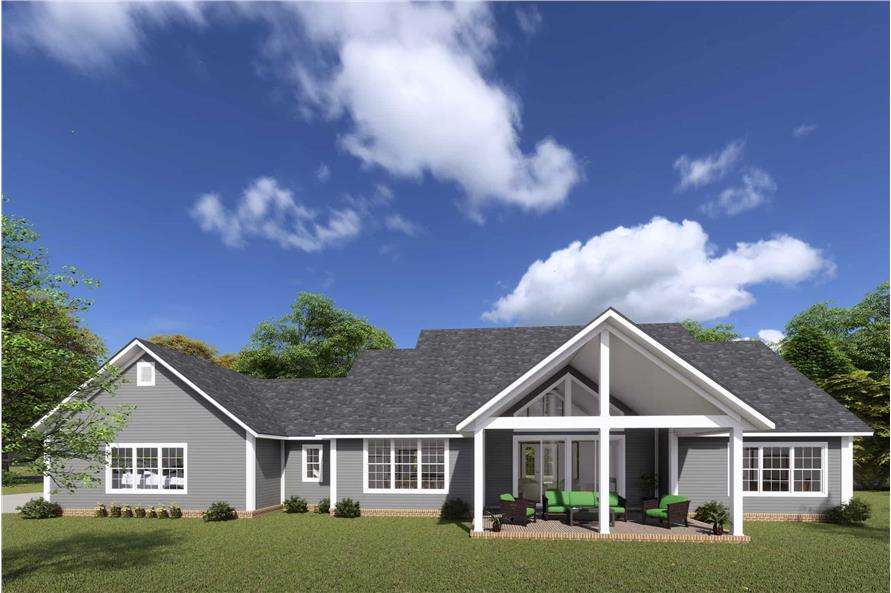 Rear View of this 4-Bedroom,2693 Sq Ft Plan -178-1418