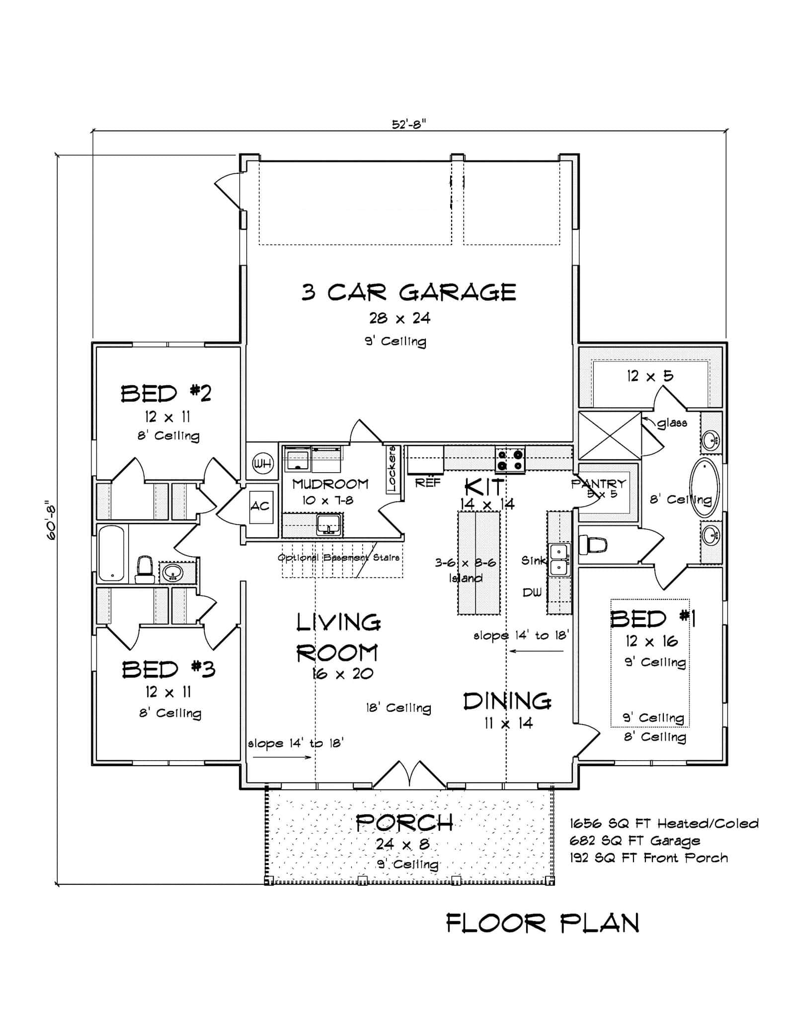 Rustic House Plan - 3 Bedrms, 2 Baths - 1656 Sq Ft - #178-1419