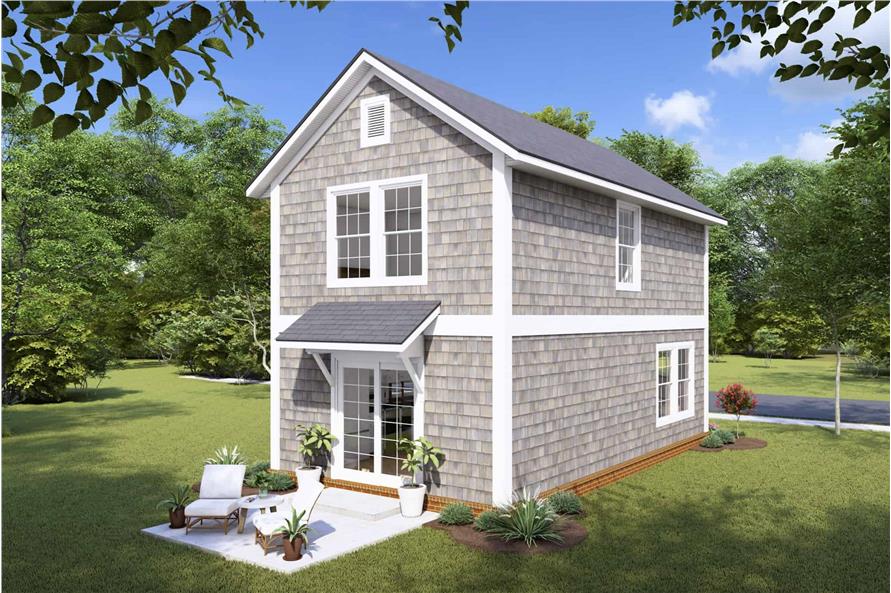 Rear View of this 2-Bedroom,896 Sq Ft Plan -178-1424