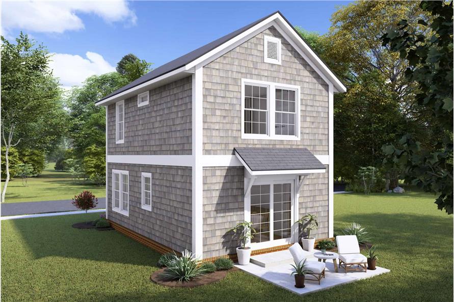 Rear View of this 2-Bedroom,896 Sq Ft Plan -178-1424