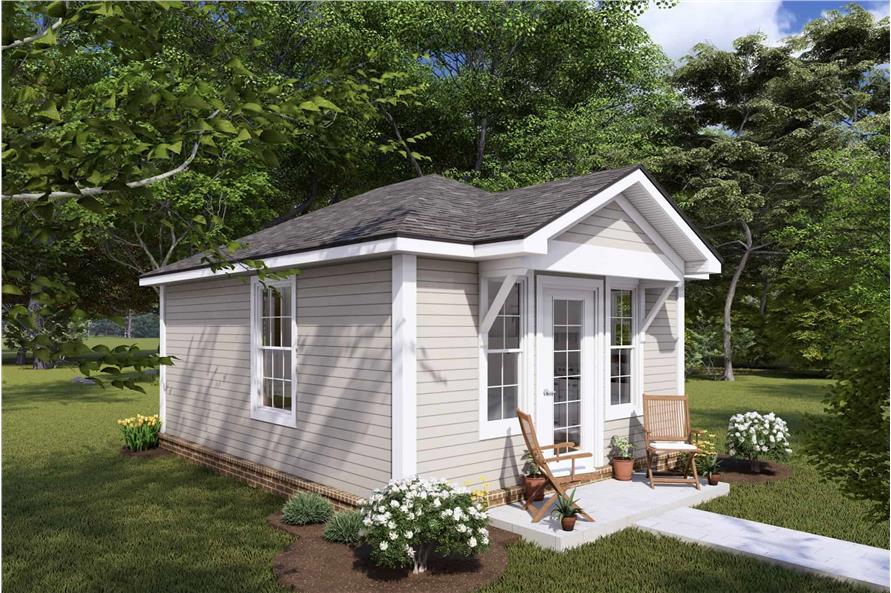 Left Side View of this 1-Bedroom,292 Sq Ft Plan -178-1434