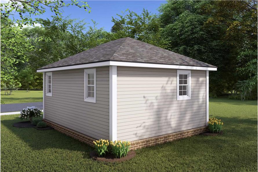 Rear View of this 1-Bedroom,292 Sq Ft Plan -178-1434