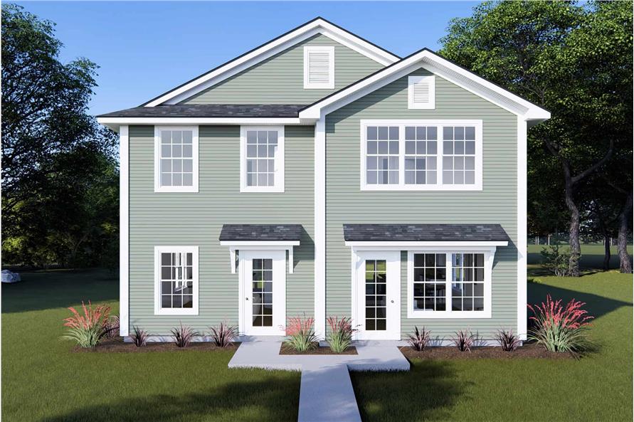 6-Bedroom, 2240 Sq Ft Cottage Duplex Plan #178-1442