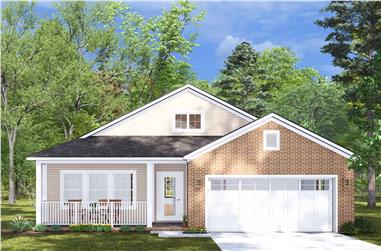 3-Bedroom, 1556 Sq Ft Cottage House Plan - 178-1454 - Front Exterior