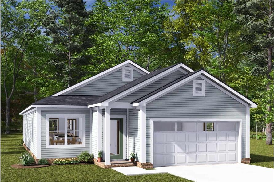 3-Bedroom, 1546 Sq Ft Cottage House Plan - 178-1457 - Front Exterior