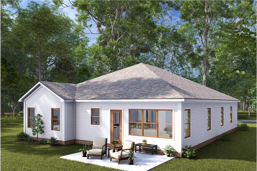 Rear View of this 4-Bedroom,1592 Sq Ft Plan -178-1470