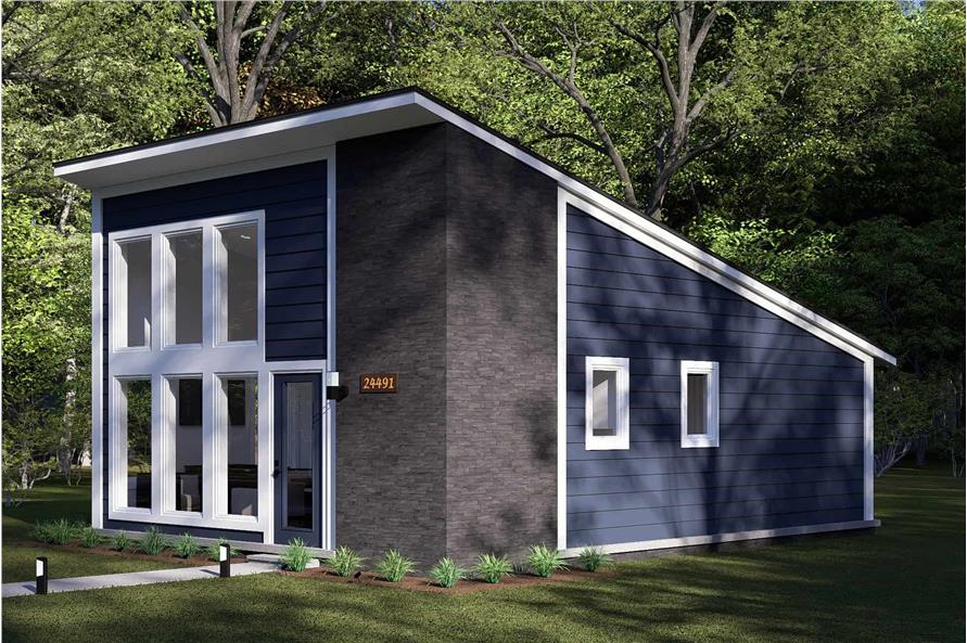 Right Side View of this 2-Bedroom,627 Sq Ft Plan -178-1472