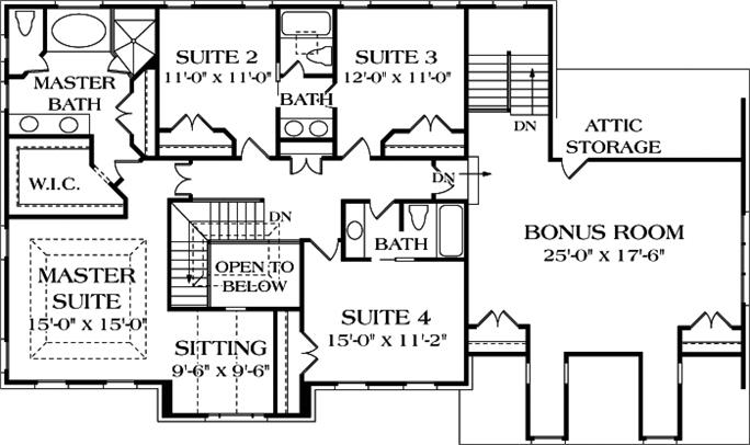 3256 Sq Ft Georgian House Plan #180-1017: 4 Bedrm Home | ThePlanCollection