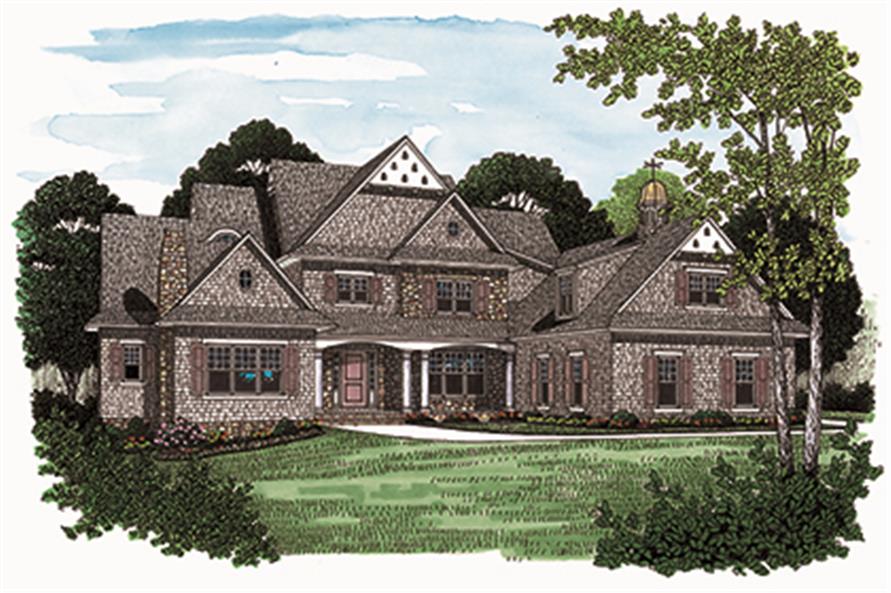 Front View of this 5-Bedroom, 6622 Sq Ft Plan - 180-1028