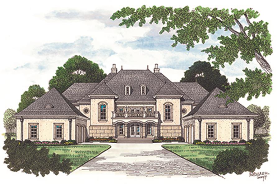 Front View of this 5-Bedroom, 8126 Sq Ft Plan - 180-1033