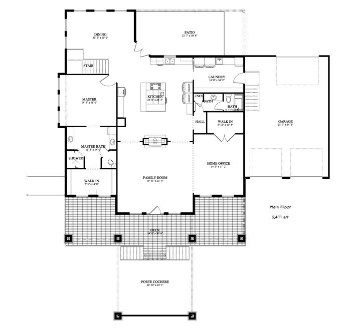 Country Home Plan - 2-6 Bedrms, 2-4 Baths - 2477 Sq Ft - #187-1000