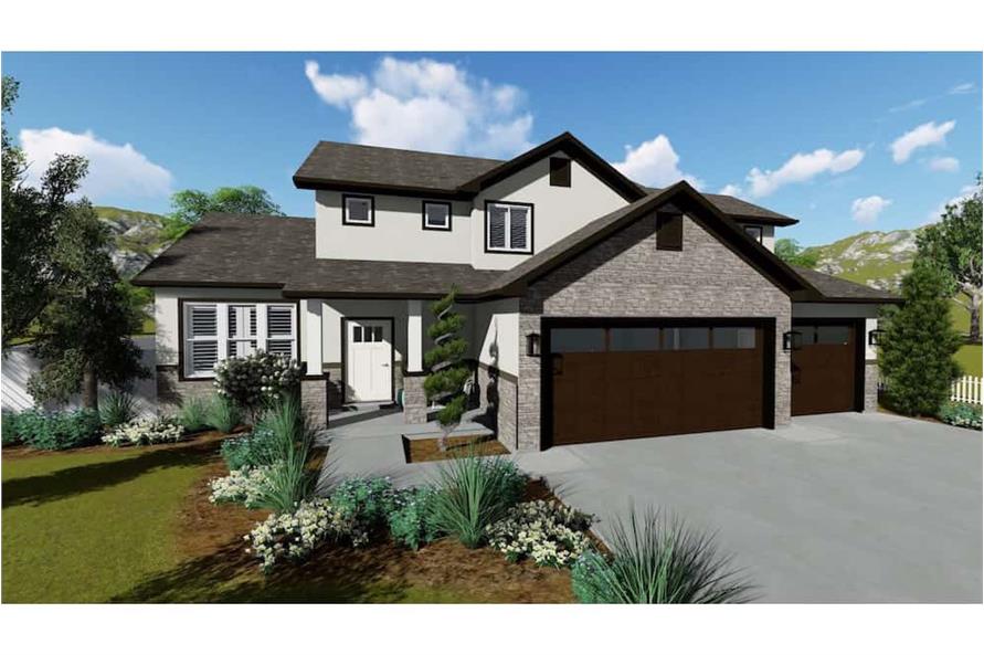 Left Side View of this 3-Bedroom,2176 Sq Ft Plan -2176