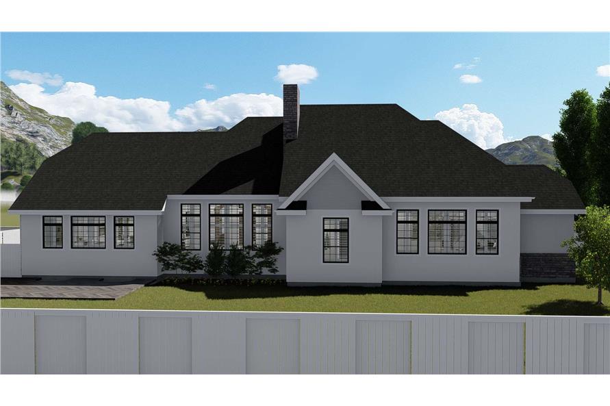 Rear View of this 3-Bedroom, 2796 Sq Ft Plan - 187-1136