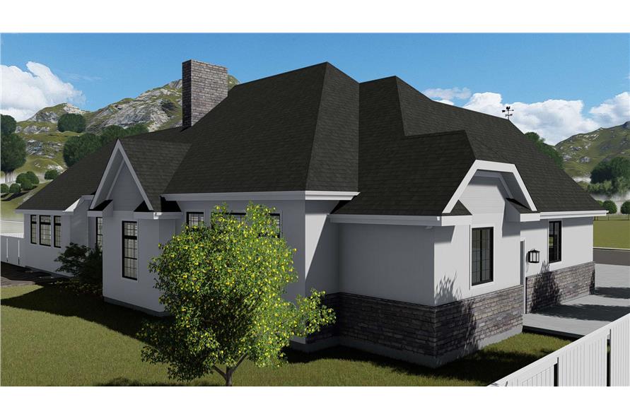 Left Side View of this 3-Bedroom, 2796 Sq Ft Plan - 187-1136