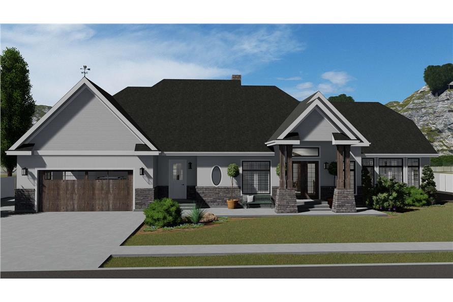 2-4 Bedroom, 2796 Sq Ft Craftsman Home Plan - 187-1136 - Main Exterior