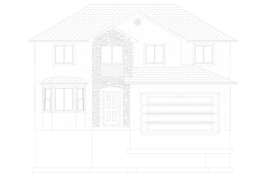 Home Plan Front Elevation of this 5-Bedroom,2587 Sq Ft Plan -187-1137