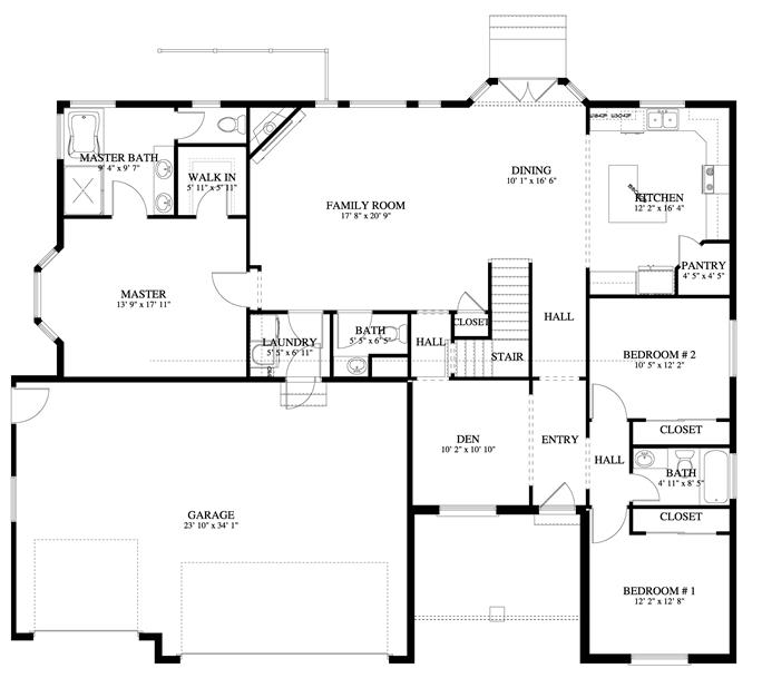 Country Floor Plan - 4-6 Bedrms, 2.5-4.5 Baths - 1999 Sq Ft - #187-1143