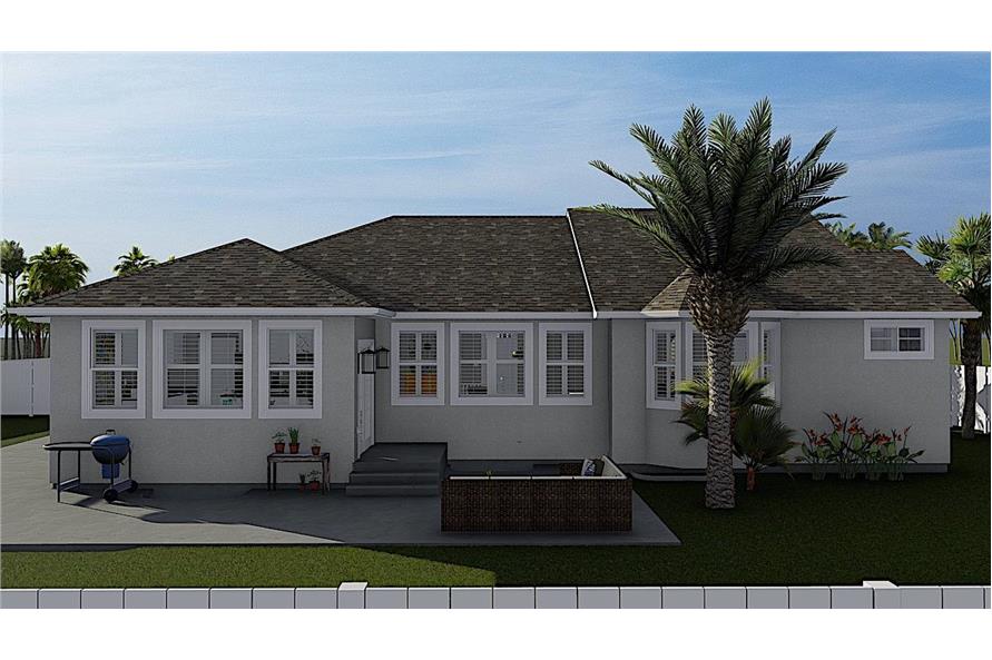 Rear View of this 3-Bedroom, 1644 Sq Ft Plan - 187-1165