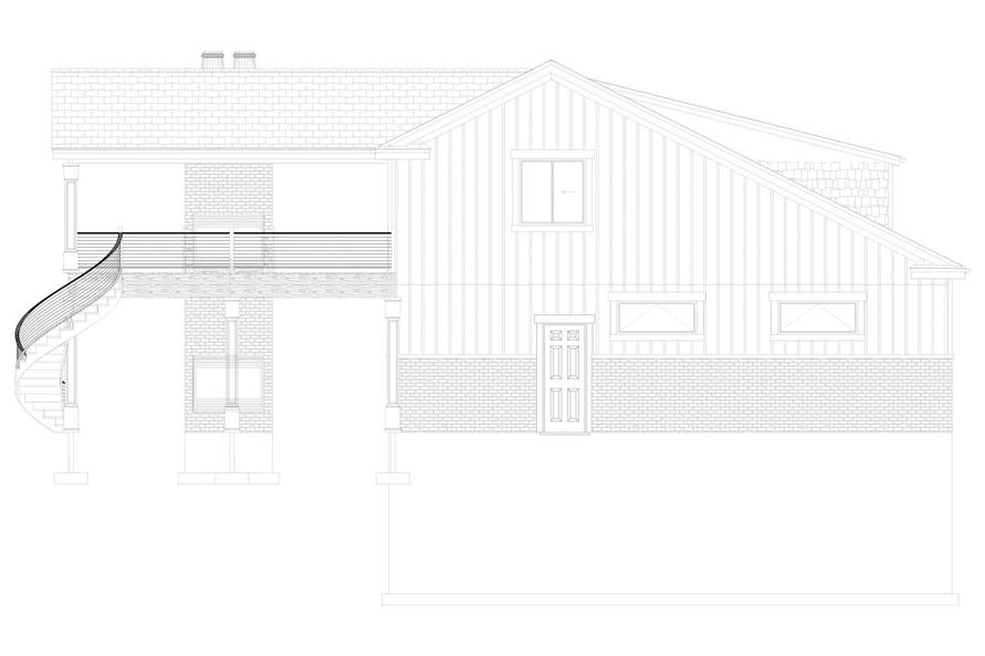 Home Plan Left Elevation of this 1-Bedroom,1 Sq Ft Plan -187-1186