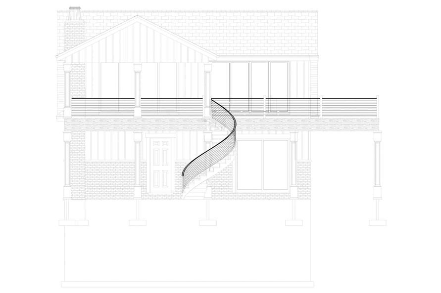 Home Plan Rear Elevation of this 1-Bedroom,1 Sq Ft Plan -187-1186