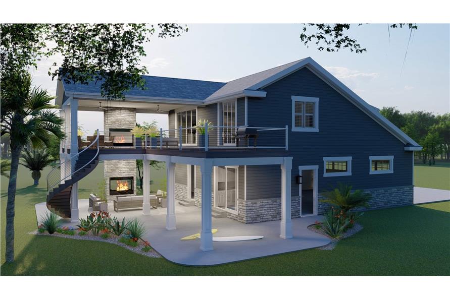 Rear View of this 1-Bedroom,1 Sq Ft Plan -187-1186