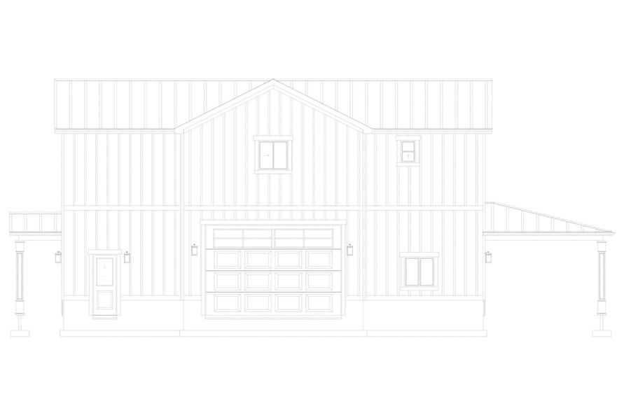 Home Plan Rear Elevation of this 2-Bedroom,1536 Sq Ft Plan -187-1191