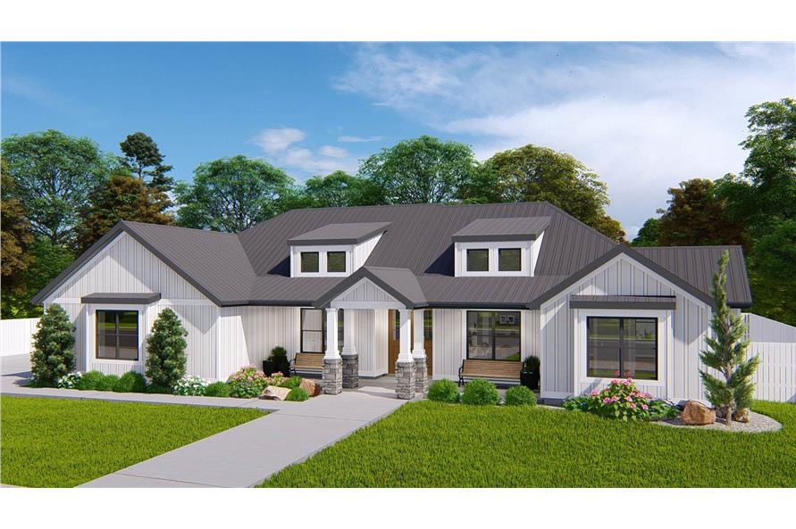 Front View of this 3-Bedroom,2564 Sq Ft Plan -187-1193