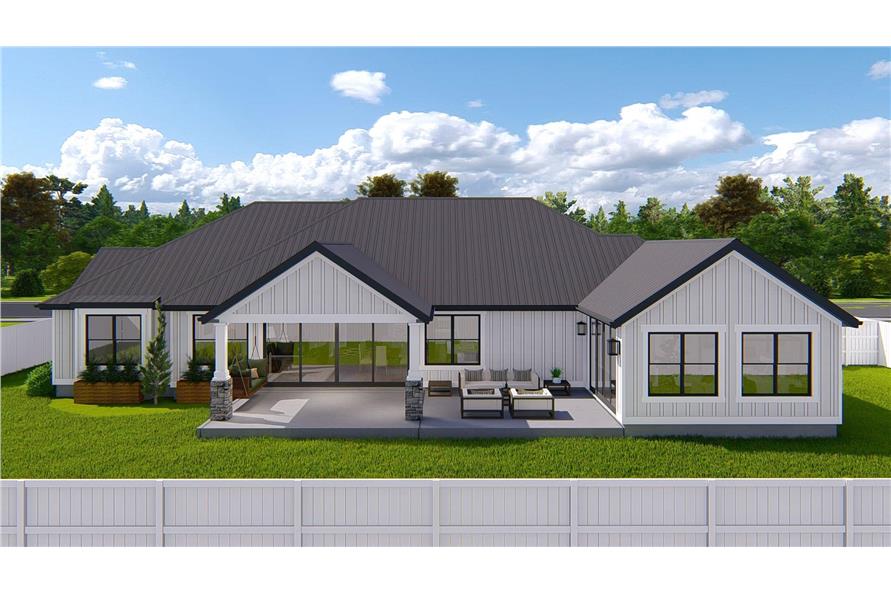 Rear View of this 3-Bedroom,2564 Sq Ft Plan -187-1193