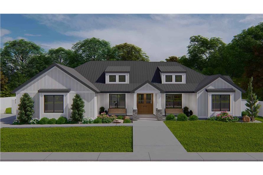 Front View of this 3-Bedroom,2564 Sq Ft Plan -187-1193