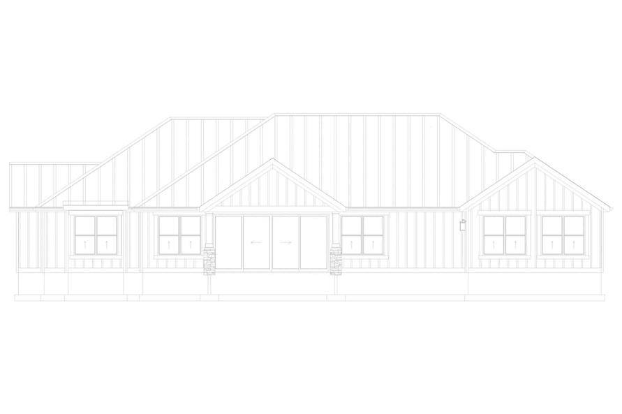 Home Plan Rear Elevation of this 3-Bedroom,2564 Sq Ft Plan -187-1193