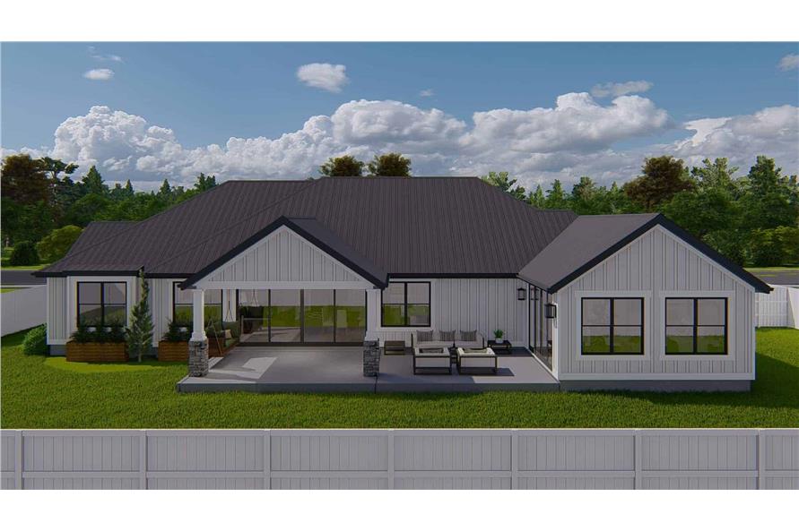 Rear View of this 3-Bedroom,2564 Sq Ft Plan -187-1193