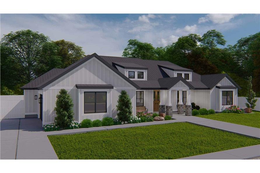 Front View of this 3-Bedroom,2564 Sq Ft Plan -187-1193