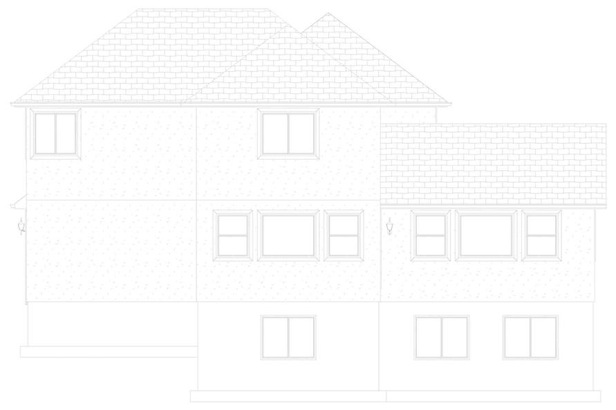 Home Plan Rear Elevation of this 4-Bedroom,2331 Sq Ft Plan -187-1195