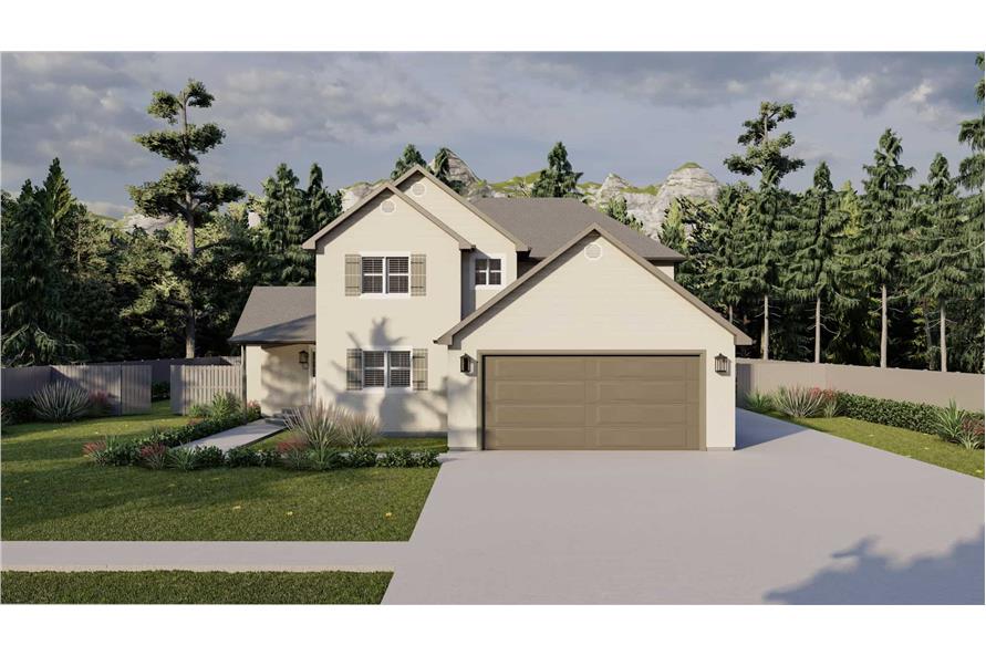 Front View of this 4-Bedroom,2331 Sq Ft Plan -187-1195