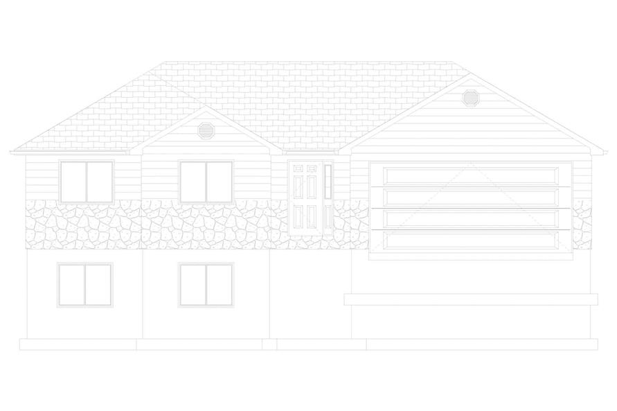 Home Plan Front Elevation of this 5-Bedroom,1261 Sq Ft Plan -187-1196