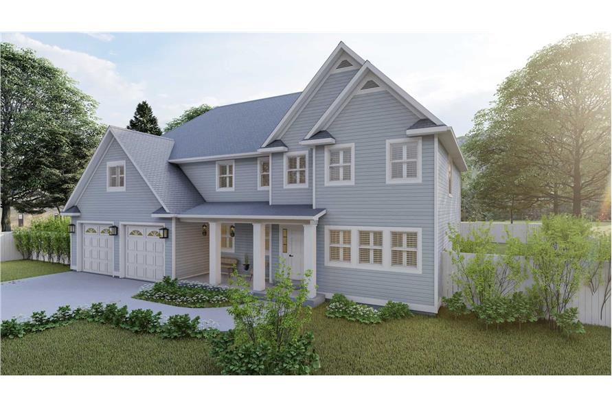 Front View of this 4-Bedroom,3414 Sq Ft Plan -187-1197