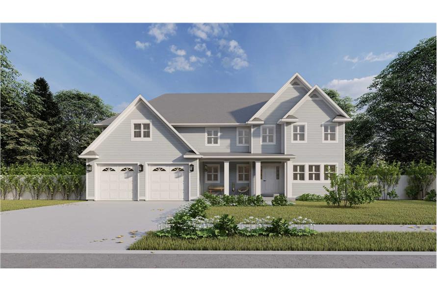 Front View of this 4-Bedroom,3414 Sq Ft Plan -187-1197