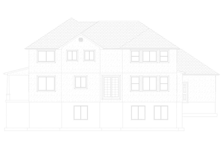 Home Plan Rear Elevation of this 4-Bedroom,2857 Sq Ft Plan -187-1198