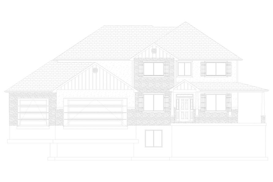 Home Plan Front Elevation of this 4-Bedroom,2857 Sq Ft Plan -187-1198