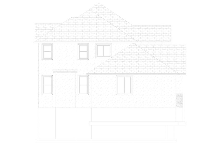 Home Plan Left Elevation of this 4-Bedroom,2857 Sq Ft Plan -187-1198