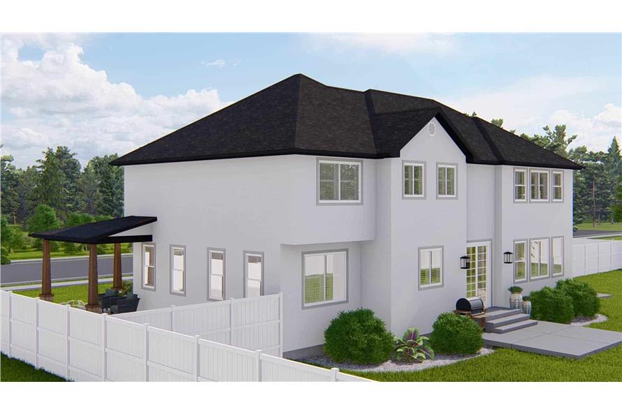 Rear View of this 4-Bedroom,2857 Sq Ft Plan -187-1198