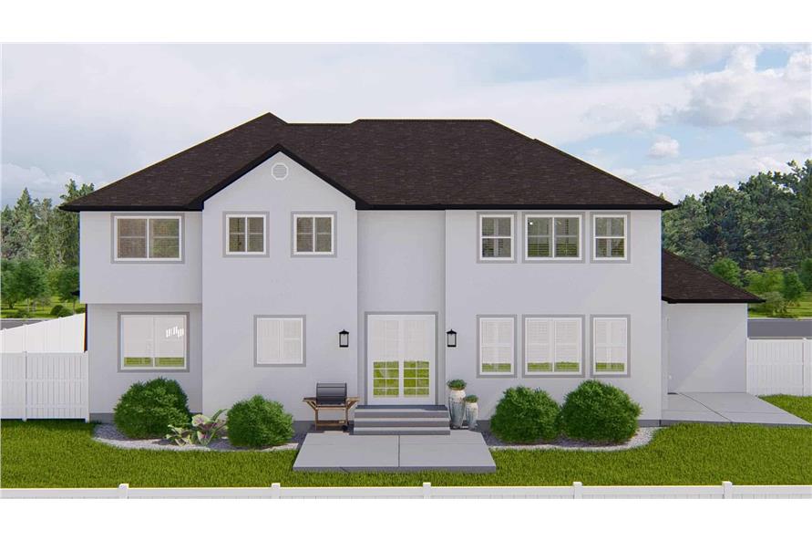 Rear View of this 4-Bedroom,2857 Sq Ft Plan -187-1198