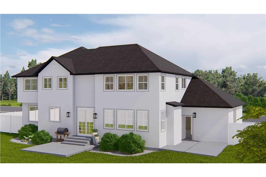 Rear View of this 4-Bedroom,2857 Sq Ft Plan -187-1198