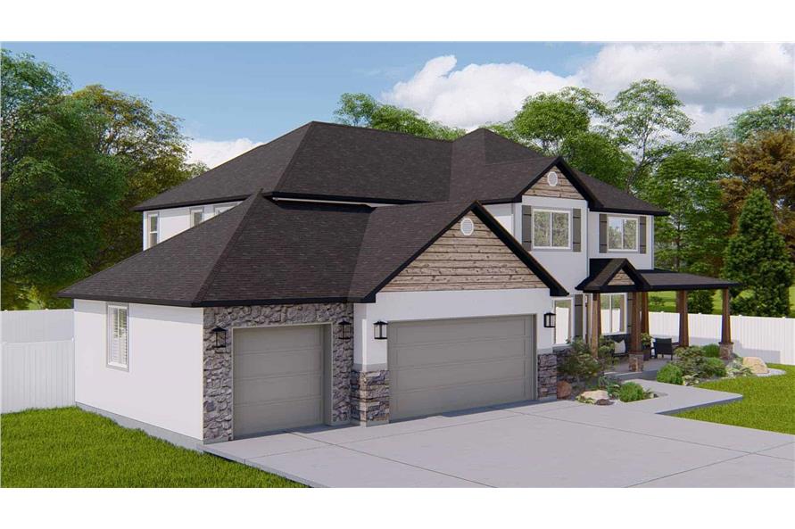 Left Side View of this 4-Bedroom,2857 Sq Ft Plan -187-1198