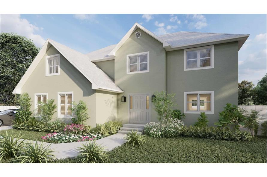 Front View of this 3-Bedroom,2656 Sq Ft Plan -187-1199