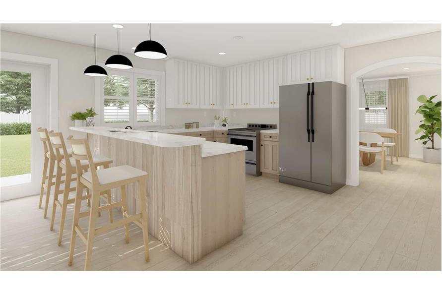 Kitchen: Breakfast Bar of this 3-Bedroom,2656 Sq Ft Plan -187-1199