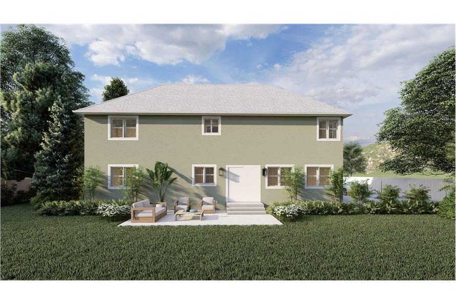 Rear View of this 3-Bedroom,2656 Sq Ft Plan -187-1199